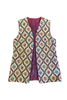 Vintage Needlepoint Bohemian Hippie 1970's Vest with Floral Motive.