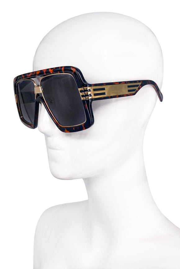 Vintage Oversize Tortoiseshell Shield Aviator 