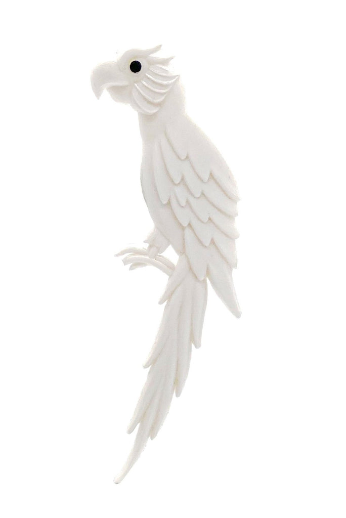 Vintage White Parrot Broach