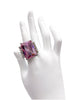 Vintage Silver Pink Crystal Massive Estate Cocktail Ring