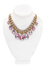 Vintage Place Vendome Paris Pink Topaz Crystal Brass Teardrop Necklace