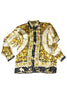 Vintage Seda Baroque Print with Gold Lurex Button-Up Shirt