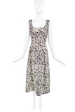 Vintage Silver Lurex Print Dress