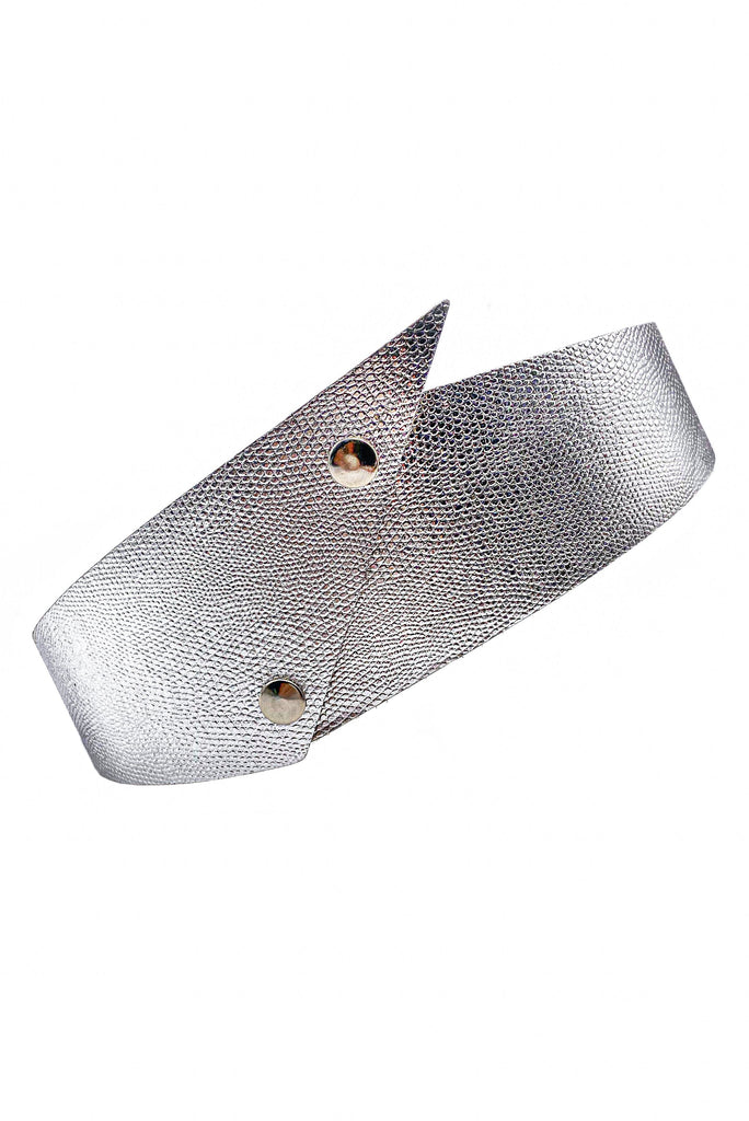 Vintage Silver Scale Textured "Ziggy Stardust" Belt