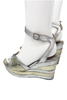 Terry de Havilland Gold Snake Silver Metallic "Marianne" Wedge Platforms Size 37