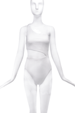 White Lycra Cut Out Bathing Body Suit