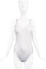 Vintage White Rib Knit "Henley" Bodysuit