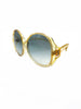 Yves Saint Laurent Yellow Amber Clear Oversized 1970's Sunglasses