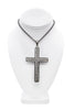 Vintage Silver Crystal Diamond Cross Necklace