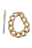 Vintage Dual Tone Gold Silver Extra Long Chain Link Earring