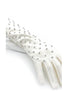 Vintage White Ultrasuede Gloves with Crystal Bead Details