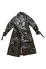 Krizia Black Patent Vinyl Trench Coat #
