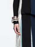 Vionnet Gold Sculptural Textured 3D Cuff Bracelet with Black Diamonds