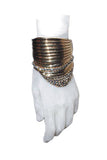 Vionnet Sculptural Gold and Crystal Oversize Cuff Bracelet FW2010