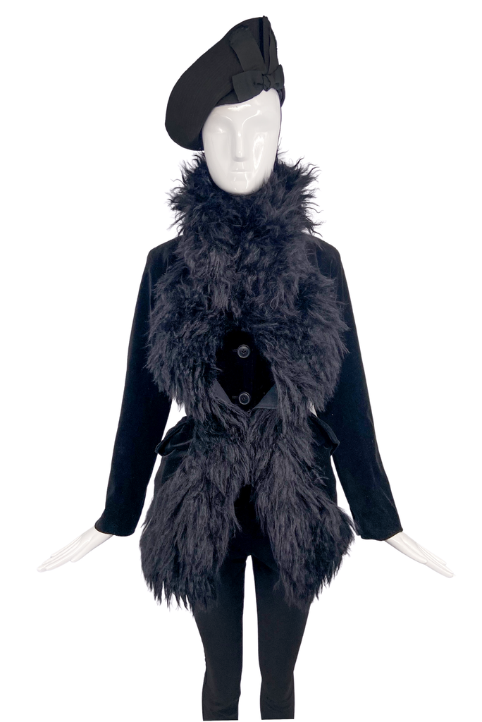 Vivienne Westwood Black Velvet Faux Fur 1990's Gold Label Jacket  SOLD