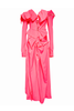 Vivienne Westwood Pink Fuchsia Drunken Long Sleeve Zipper Corset Gown