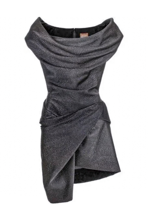 Vivienne Westwood Gray Elephant Skin Textured Devana Corset Dress