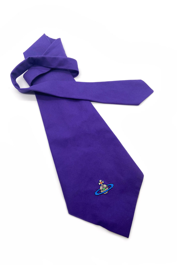 Vivienne Westwood Purple Unisex / Menswear Kipper Tie with Orb