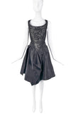 Vivienne Westwood Black Silver Lace Inlay Corset Cocktail Dress