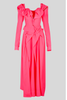 Vivienne Westwood Pink Fuchsia Drunken Long Sleeve Zipper Corset Gown