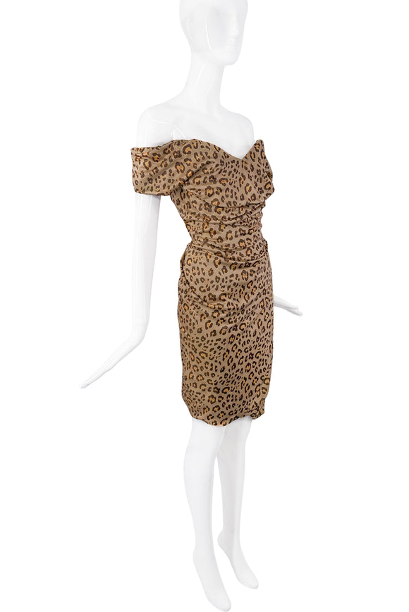 Vivienne Westwood Leopard Brown Corset Cocktail Dress
