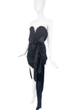 Vivienne Westwood by AK Black Silk Jersey Draped Corset Runway Dress Spring 2020