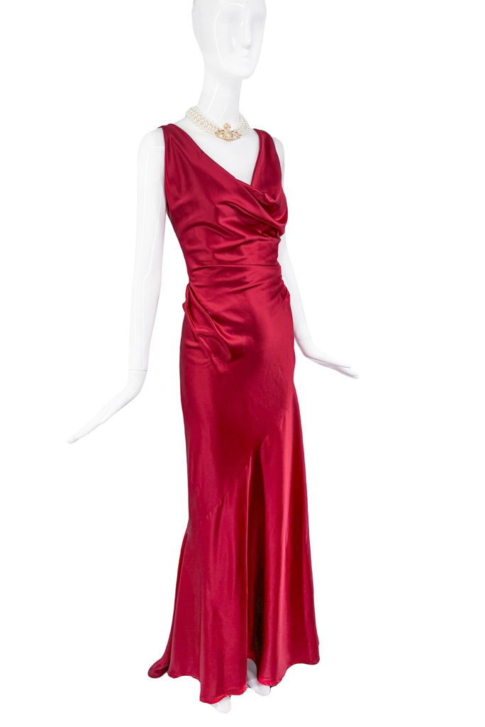 Vivienne Westwood Red Silk Bias Cut Gown