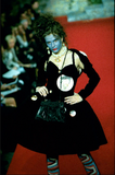 Vivienne Westwood Black Velvet Bow Corset Peplum Bustle Dress Red Label Fall 1999 Runway