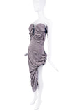 Vivienne Westwood Andreas Kronthaler Grey Snake Baroque Print Silk Corset Dress Gown Runway Fall 2019