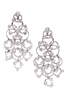 Vogue Vintage Silver Hoop Crystal Sputnik 60's Chandelier Earrings