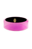 Alexis Bittar Pink Lucite Wide Squared Bangle Bracelet