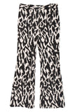 Céline Black and Ivory Abstract Animal Print Wide Leg Trouser