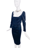 Vivienne Westwood Black Corset Draped Silk Jersey Low Cut Dress