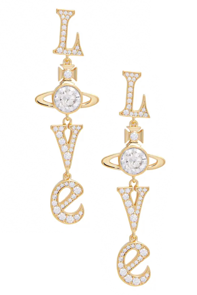 Vivienne Westwood Gold Crystal Love Earrings