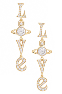 Vivienne Westwood Gold Crystal Love Earrings