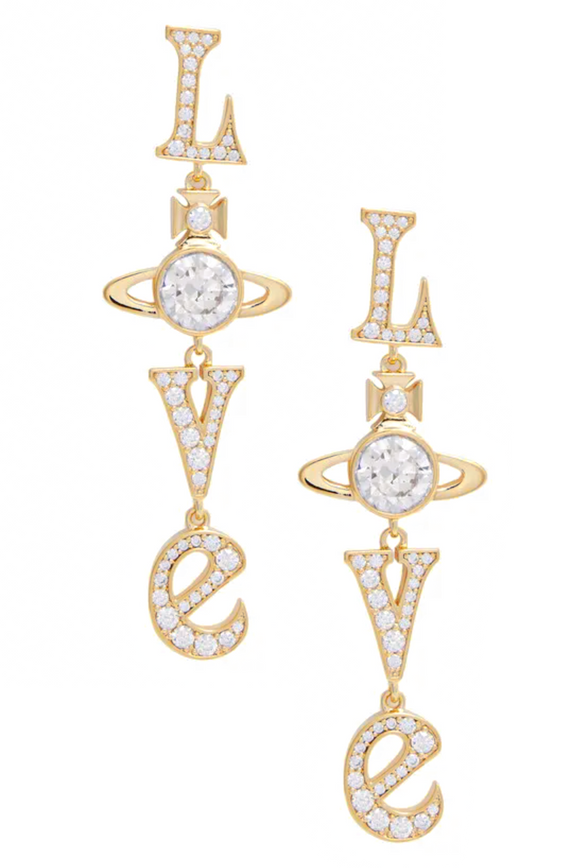 Vivienne Westwood Gold Crystal Love Earrings
