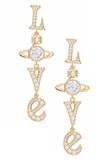 Vivienne Westwood Gold Crystal Love Earrings