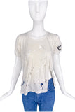 Vivienne Westwood Shredded White Anglomania T-shirt with Sable Sword Embroidery