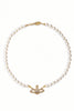 Vivienne Westwood Single Strand Pearl Gold Orb Choker Necklace