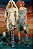 Vivienne Westwood Gray Elephant Skin Textured Devana Corset Dress