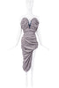 Vivienne Westwood Andreas Kronthaler Grey Snake Baroque Print Silk Corset Dress Gown Runway Fall 2019