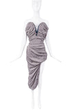 Vivienne Westwood Andreas Kronthaler Grey Snake Baroque Print Silk Corset Dress Gown Runway Fall 2019
