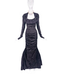 Vivienne Westwood Black Dark Gray Ruched Fishtail Gown