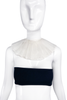 Vintage White Pleated Chiffon Collar