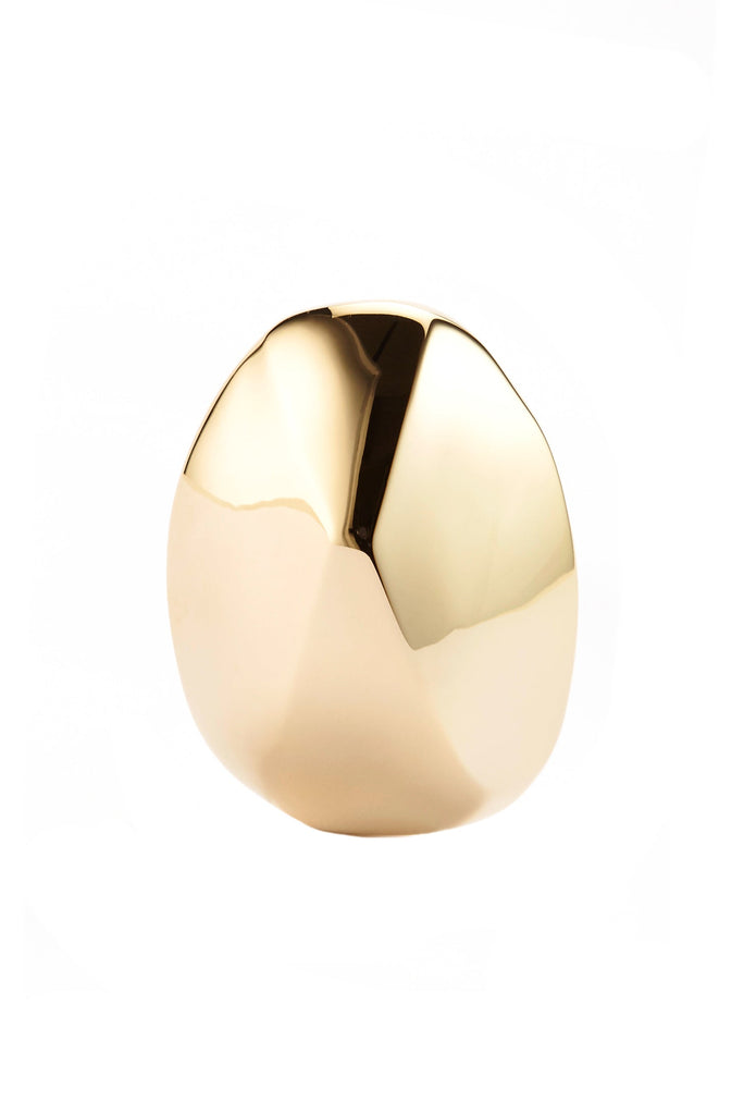 Xenia Bous Gold Metallic Oversized Stone 5 Earrings - BOUTIQUE PURCHASE PRICE