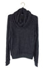 Xavier Delcour Black Lurex Knit Wrap Collar Sweater