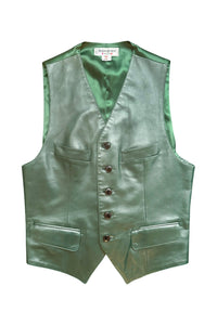 Vintage Yves Saint Laurent Green Leather Suit Vest