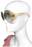 Yves Saint Laurent Yellow Amber Clear Oversized 1970's Sunglasses