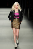 Saint Laurent Paris Gold Lurex Brocade Leopard Print Pencil Skirt SS2014 - BOUTIQUE PURCHASE PRICE