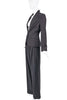 Saint Laurent YSL Tom Ford Black Razor Thin Pin Stripe Single Button Wide Leg Cuff Suit Spring 2001